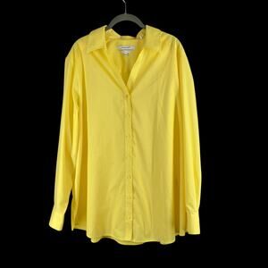 Foxcroft Yellow Blouse Long Sleeve Button Down Womens Size 20W
